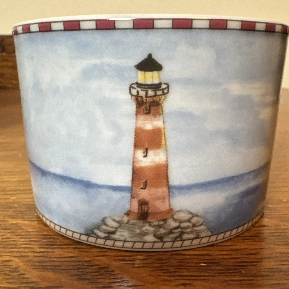 Lot/6 Set LIGHTHOUSE 1/2 MUGS 6-8 oz American Atelier 5100 SIGNALS Demitasse?